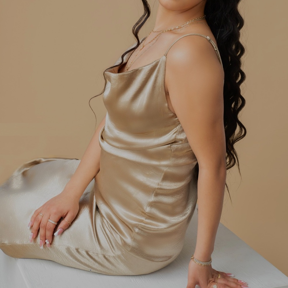 Gold Satin Dress